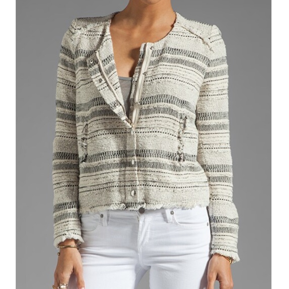 Iro Lizzie Women’s Jacket in White and Black, size 2 or size Small